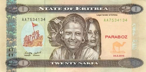 Eritre 20 ERN ön yüz