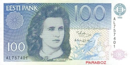 Estonya Krooni 100 EEK ön yüz