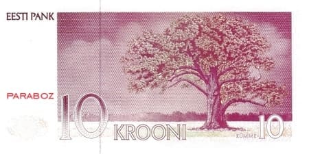 Estonya Krooni 10 EEK arka yüz