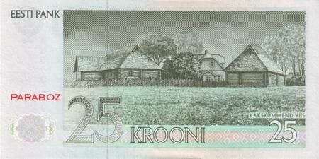 Estonya Krooni 25 EEK arka yüz