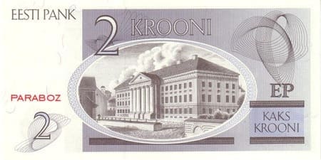 Estonya Krooni 2 EEK arka yüz