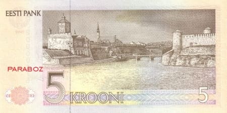 Estonya Krooni 5 EEK arka yüz
