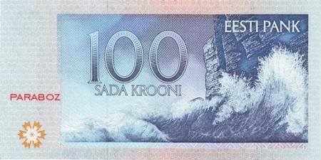 Estonya Krooni 100 EEK arka yüz