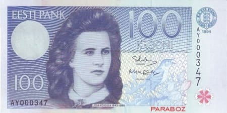 Estonya Krooni 100 EEK ön yüz