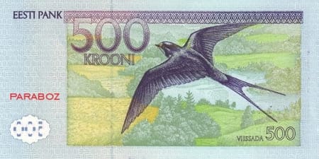 Estonya Krooni 500 EEK arka yüz