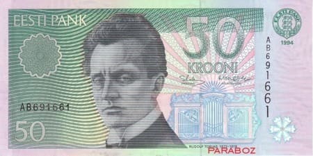 Estonya Krooni 50 EEK ön yüz