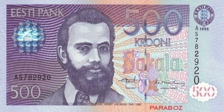 Estonya Krooni 500 EEK ön yüz