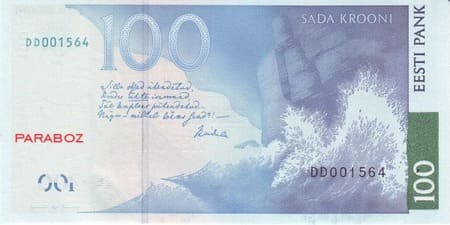 Estonya Krooni 100 EEK arka yüz
