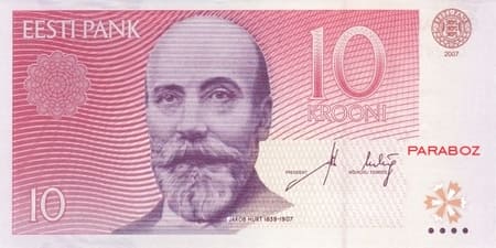 Estonya Krooni 10 EEK ön yüz