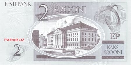 Estonya Krooni 2 EEK arka yüz