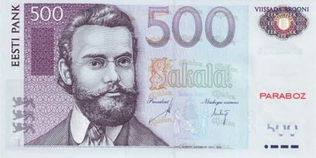 Estonya Krooni 500 EEK ön yüz