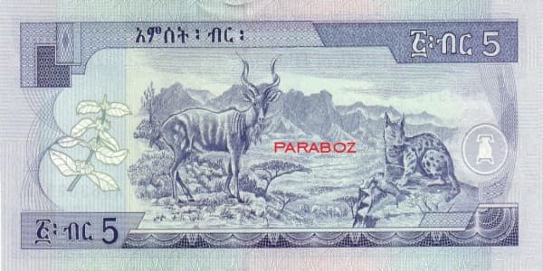 Etiyopya 5 ETP arka yüz