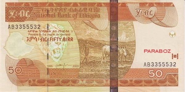 Etiyopya 50 ETP ön yüz