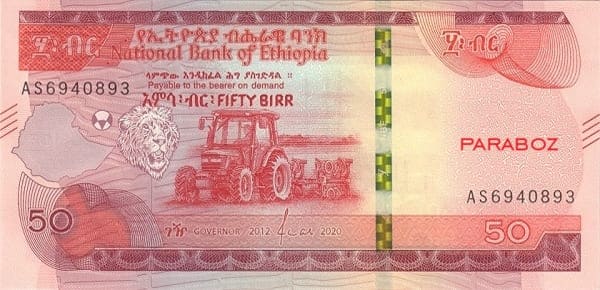 Etiyopya 50 ETB ön yüz