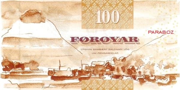 Faroe Adaları 100 FOK arka yüz