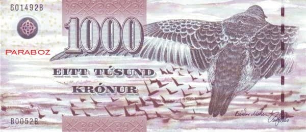 Faroe Adaları 1.000 FOK ön yüz