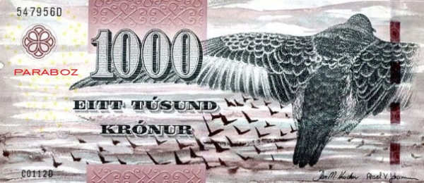 Faroe Adaları 1.000 FOK ön yüz