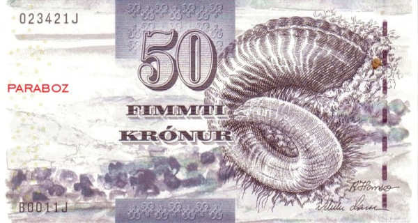 Faroe Adaları 50 FOK ön yüz