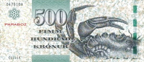 Faroe Adaları 500 FOK ön yüz