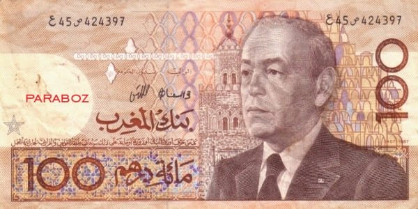 Fas 100 MAD ön yüz
