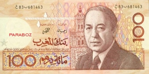 Fas 100 MAD ön yüz