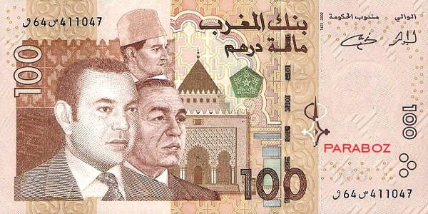 Fas 100 MAD ön yüz