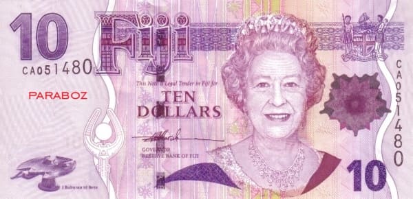 Fiji 10 FJD ön yüz