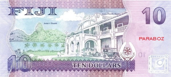 Fiji 10 FJD arka yüz