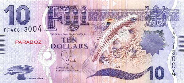 Fiji 10 FJD ön yüz