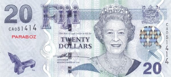 Fiji 20 FJD ön yüz