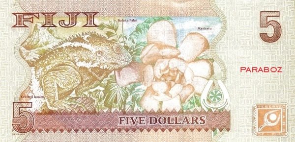 Fiji 5 FJD arka yüz