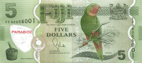 Fiji 5 FJD ön yüz