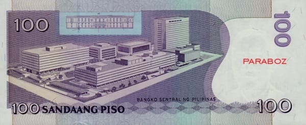 Filipinler 100 PHP arka yüz