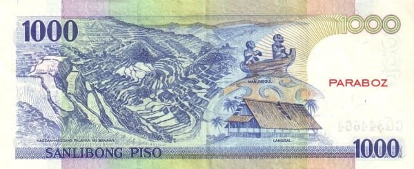 Filipinler 1.000 PHP arka yüz