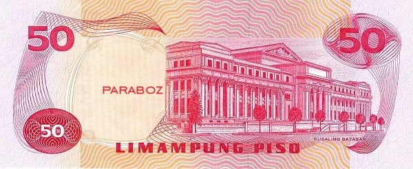 Filipinler 50 PHP arka yüz