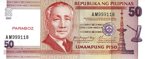 Filipinler 50 PHP ön yüz