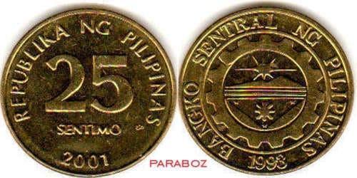 Filipinler 0,25 PHP ön yüz