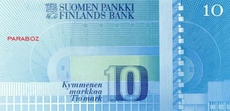 Finlandiya Markkası 10 FIM arka yüz