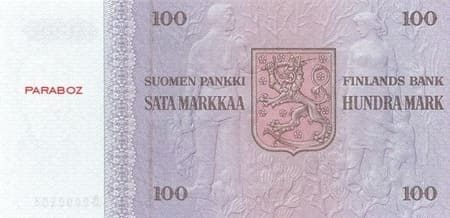 Finlandiya Markkası 100 FIM arka yüz