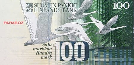Finlandiya Markkası 100 FIM arka yüz