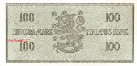 Finlandiya Markkası 100 FIM arka yüz
