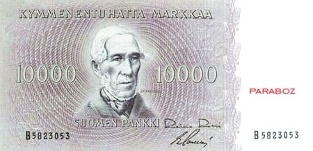 Finlandiya Markkası 10.000 FIM ön yüz