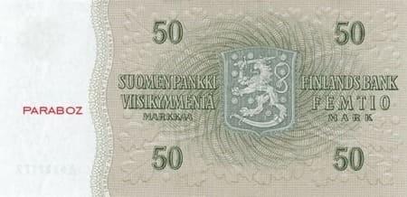 Finlandiya Markkası 50 FIM arka yüz