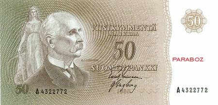 Finlandiya Markkası 50 FIM ön yüz