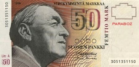 Finlandiya Markkası 50 FIM ön yüz