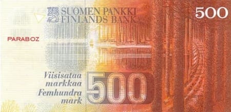 Finlandiya Markkası 500 FIM arka yüz