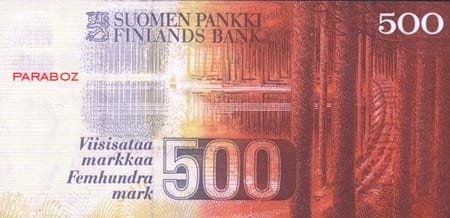 Finlandiya Markkası 500 FIM arka yüz