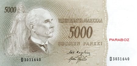 Finlandiya Markkası 5.000 FIM ön yüz