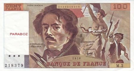 Fransız Frangı 100 FRF ön yüz