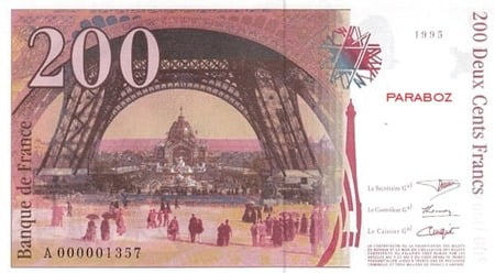 Fransız Frangı 200 FRF arka yüz